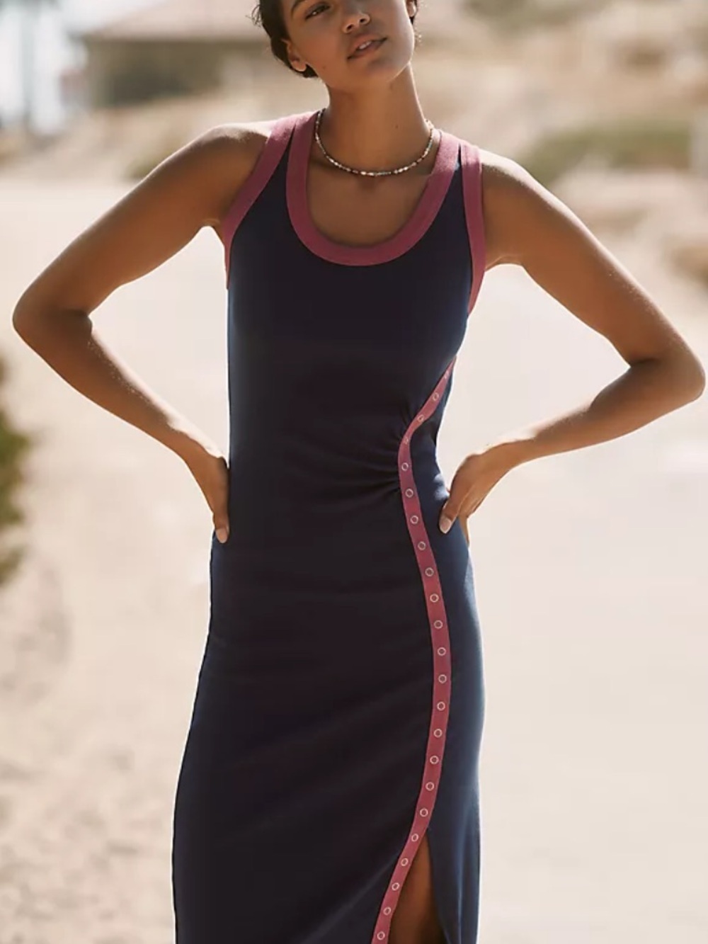 Sundry Sleeveless Ribbed Midi Dress Size Medium
